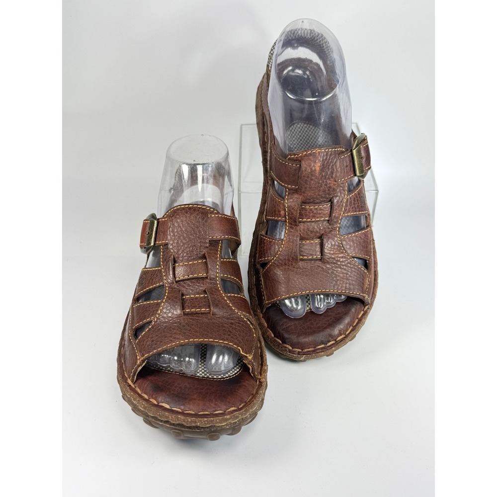 Born Leather Fisherman Sandals Womens Size 8 39 Brown Strappy Comfort Open Toe